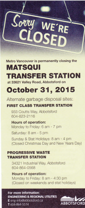 Matsqui transfer station Bradner Barker