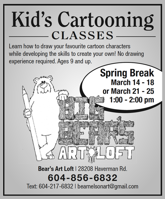 Art classes Kids Cartooning Classes Barry Ratzlaff bear nelson art Bradner 