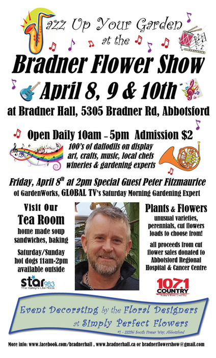 2016 Bradner Flower show Bradner Hall Star 98.3 107.1 Country Global TV Gardening Expert Peter Fitzmaurice