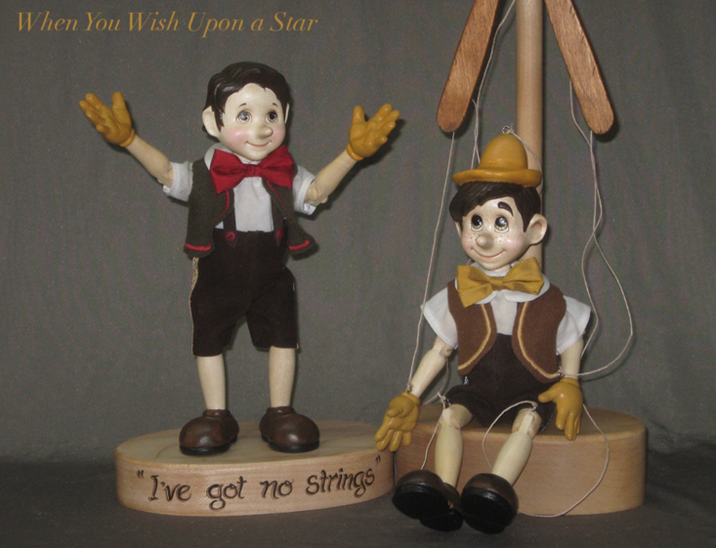Wooden Pinocchio dolls